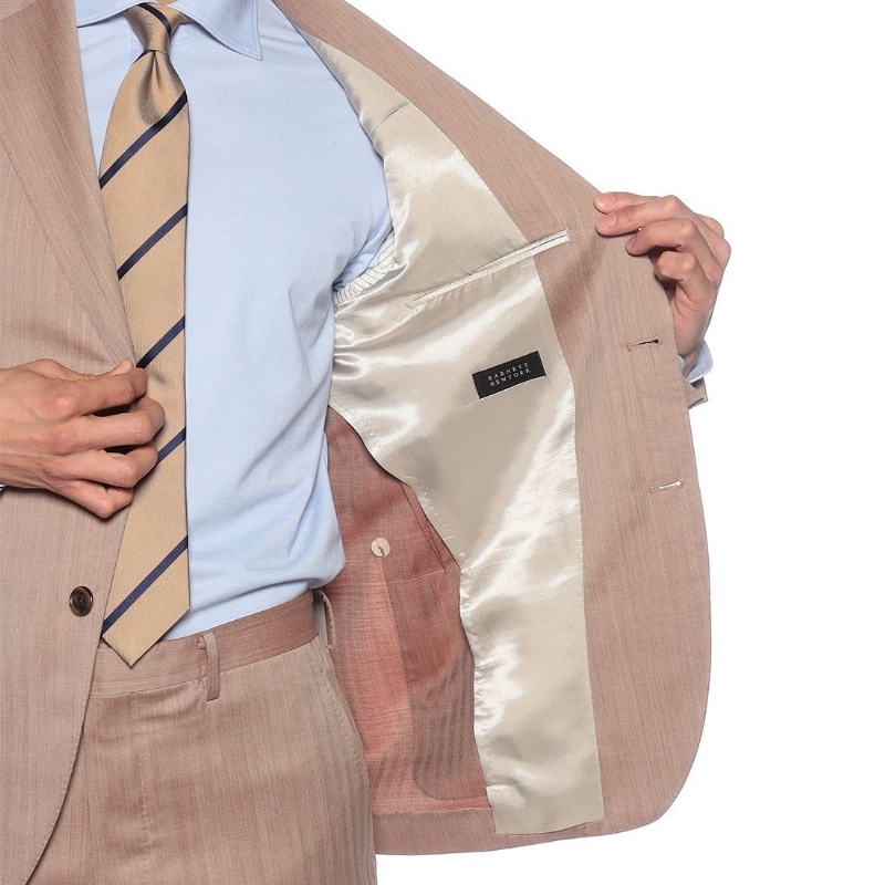 BARNEYS NEW YORK ヘリンボーン柄スーツ BEIGE