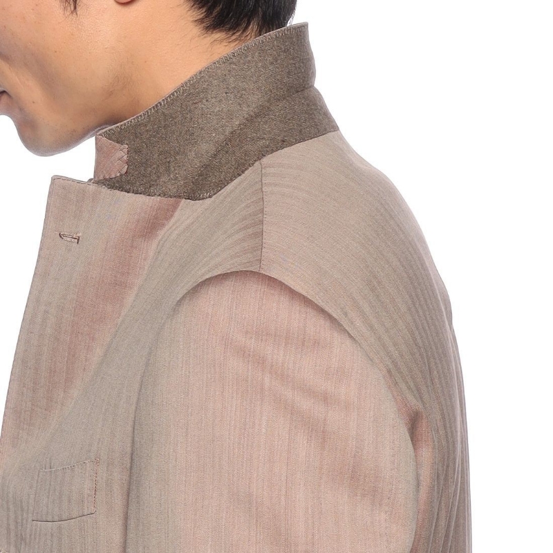 BARNEYS NEW YORK ヘリンボーン柄スーツ BEIGE