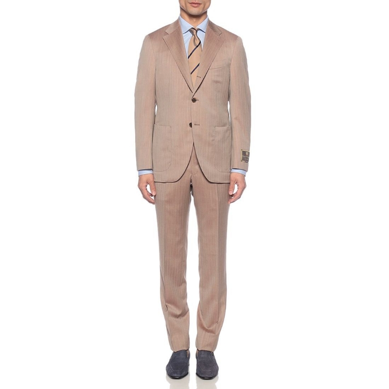 BARNEYS NEW YORK ヘリンボーン柄スーツ BEIGE