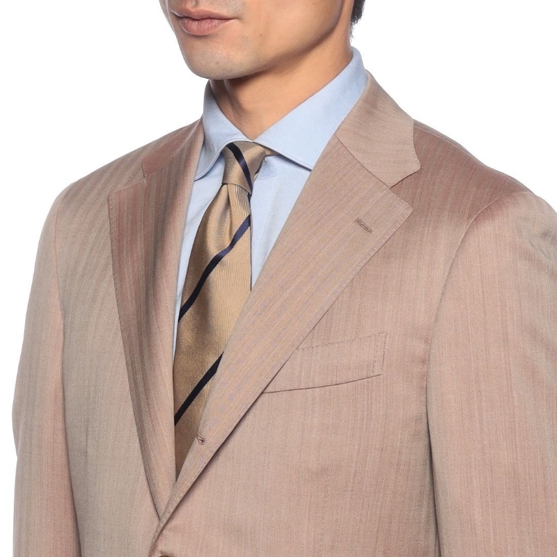 BARNEYS NEW YORK ヘリンボーン柄スーツ BEIGE