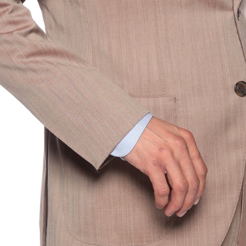 BARNEYS NEW YORK ヘリンボーン柄スーツ BEIGE