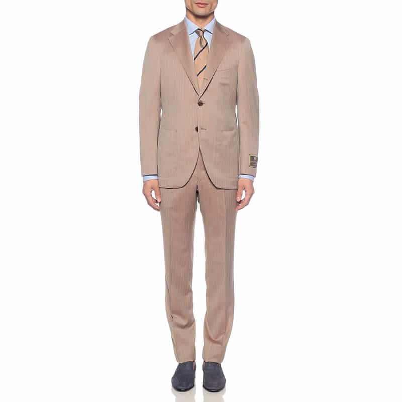 BARNEYS NEW YORK ヘリンボーン柄スーツ BEIGE