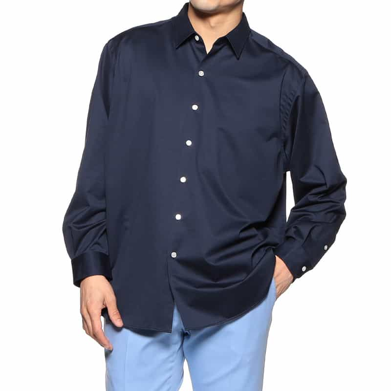 KANEMASA PHIL. レギュラーカラーシャツ NAVY