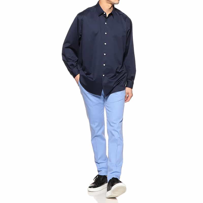 KANEMASA PHIL. レギュラーカラーシャツ NAVY