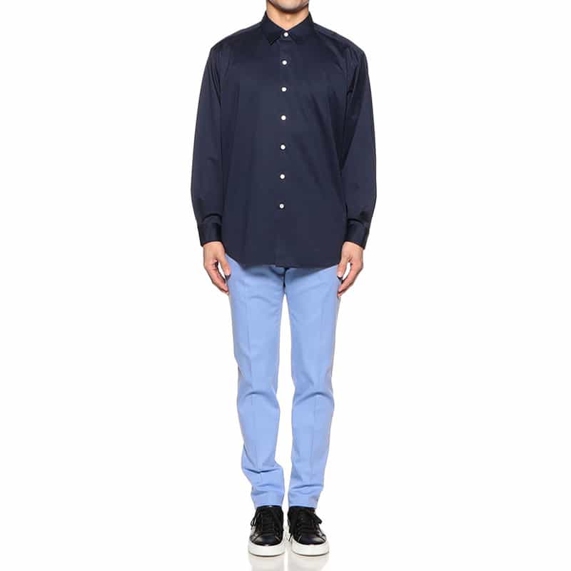 KANEMASA PHIL. レギュラーカラーシャツ NAVY