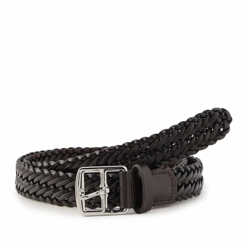 ANDERSONS ANDERSONS<アンダーソンズ>レザーメッシュベルト 30mm DARK BROWN