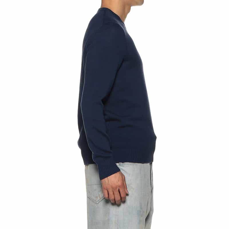 FEDELI スーピマコットンニットプルオーバー NAVY