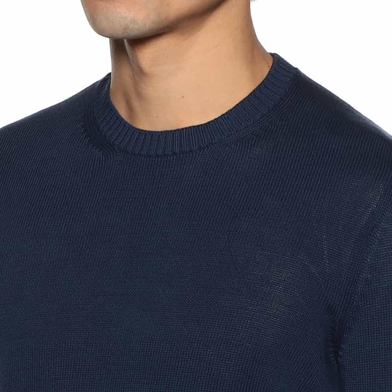 FEDELI スーピマコットンニットプルオーバー NAVY