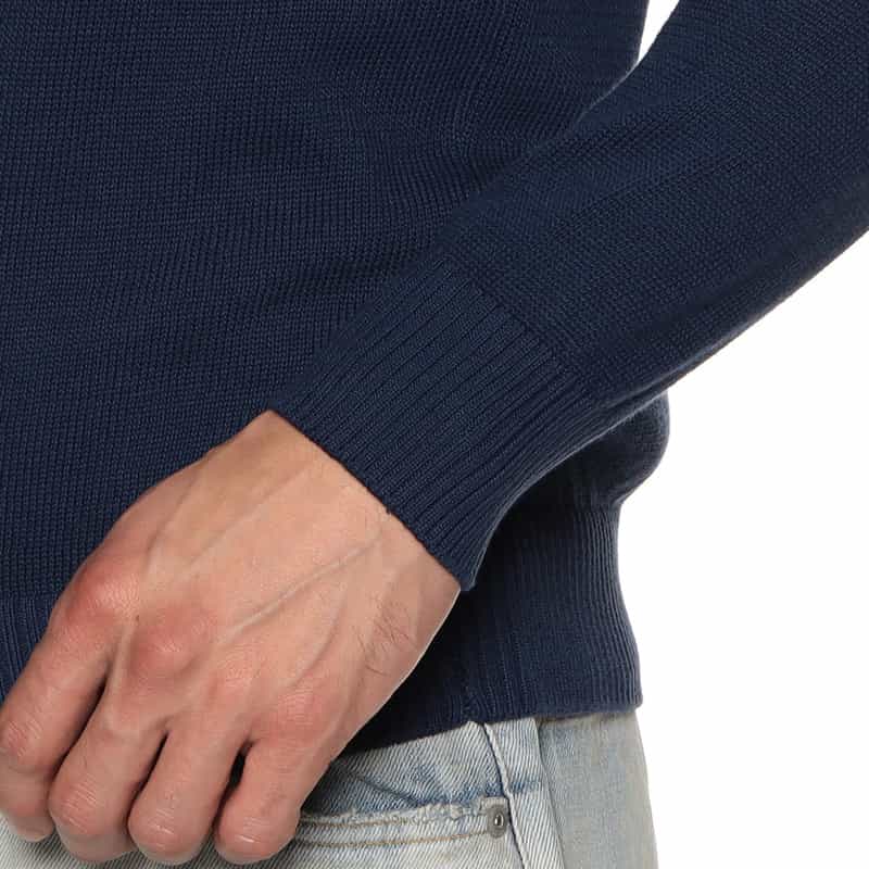 FEDELI スーピマコットンニットプルオーバー NAVY