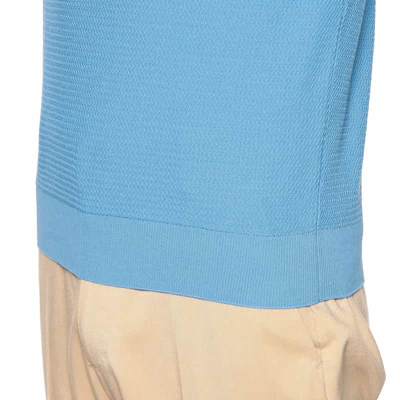 GRANSASSO ジャカードコットンニットプルオーバー BLUE