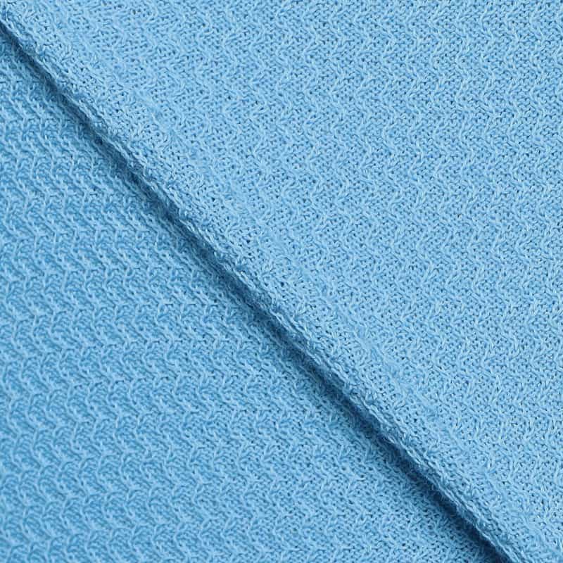 GRANSASSO ジャカードコットンニットプルオーバー BLUE