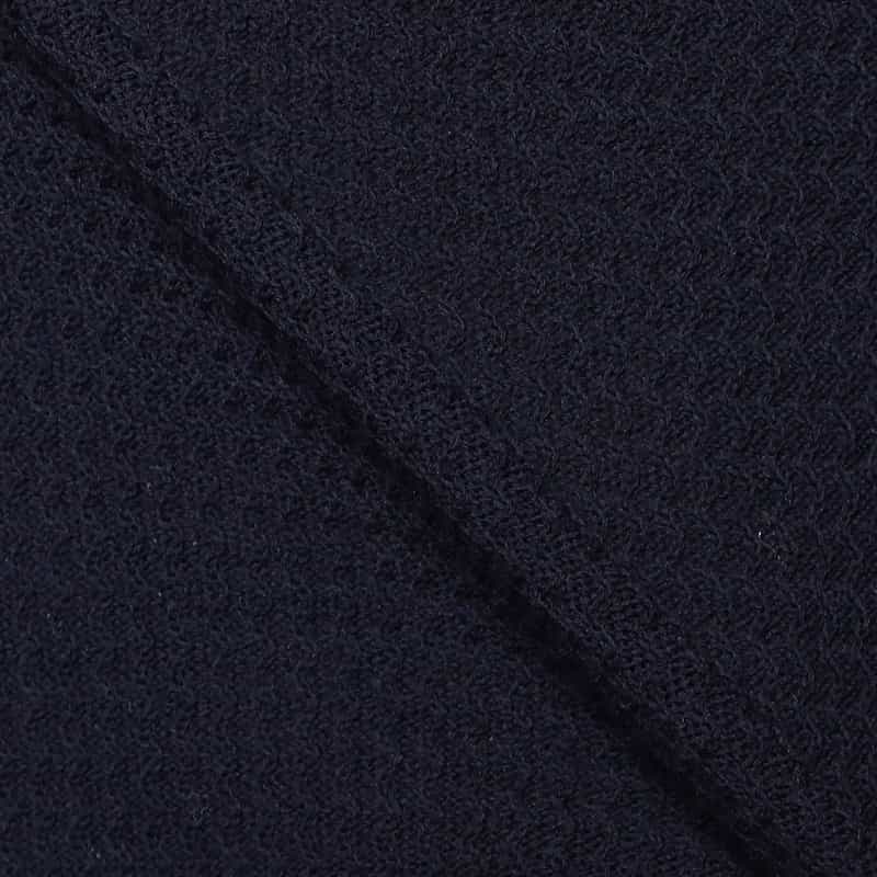 GRANSASSO ジャカードコットンニットプルオーバー NAVY