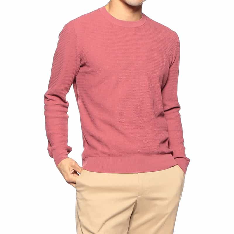 GRANSASSO ジャカードコットンニットプルオーバー PINK