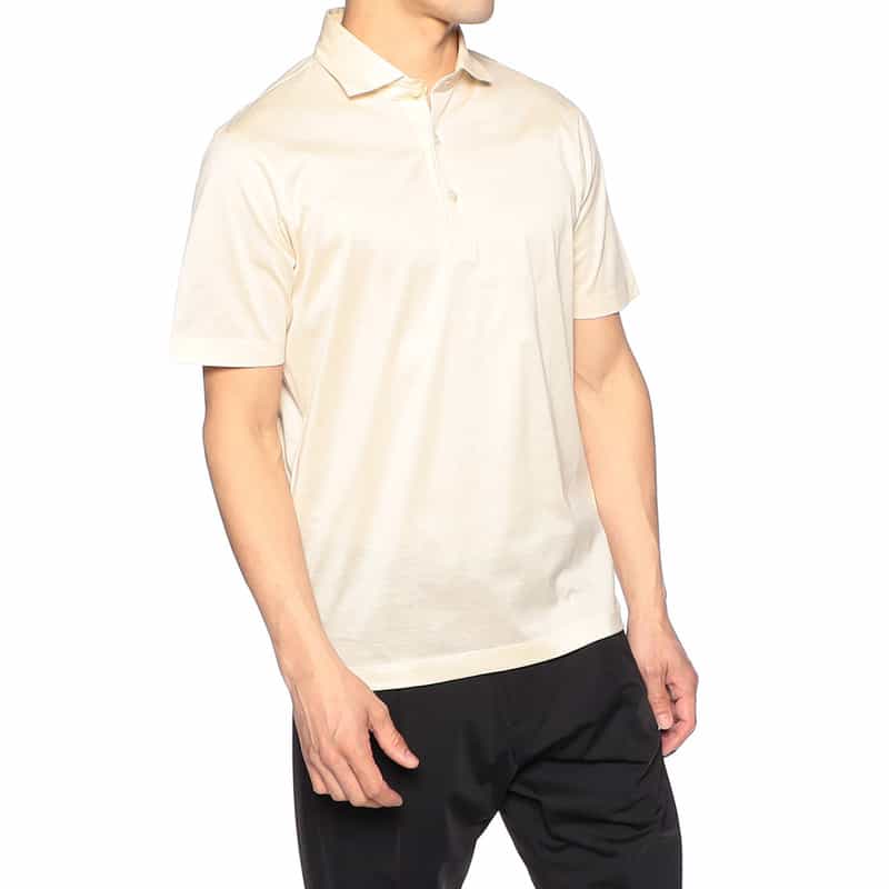GRANSASSO マーセライズコットンポロシャツ IVORY