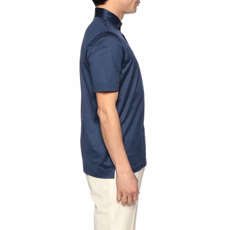 GRANSASSO マーセライズコットンポロシャツ NAVY