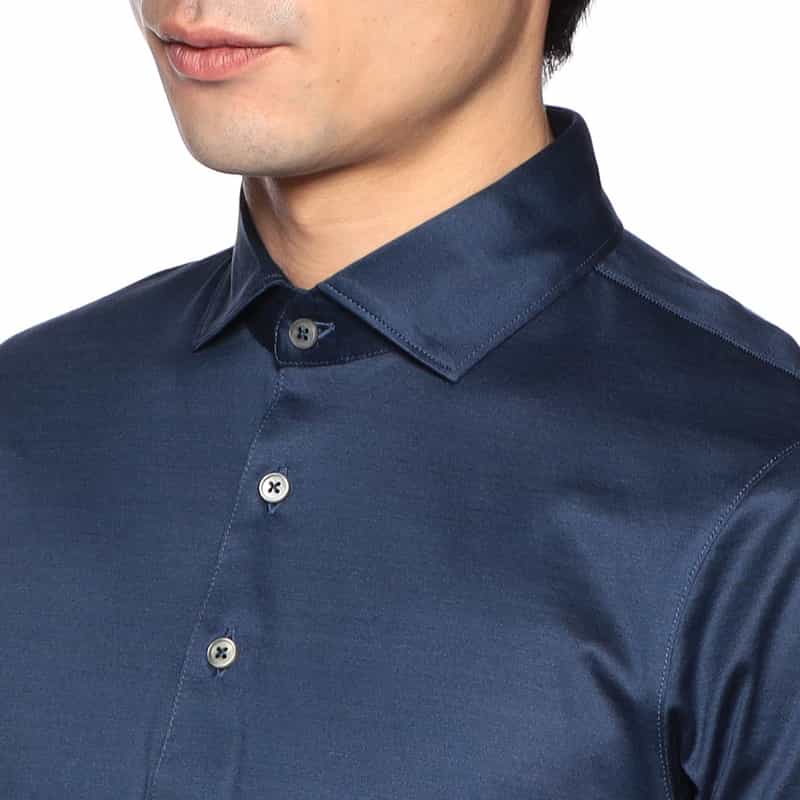 GRANSASSO マーセライズコットンポロシャツ NAVY