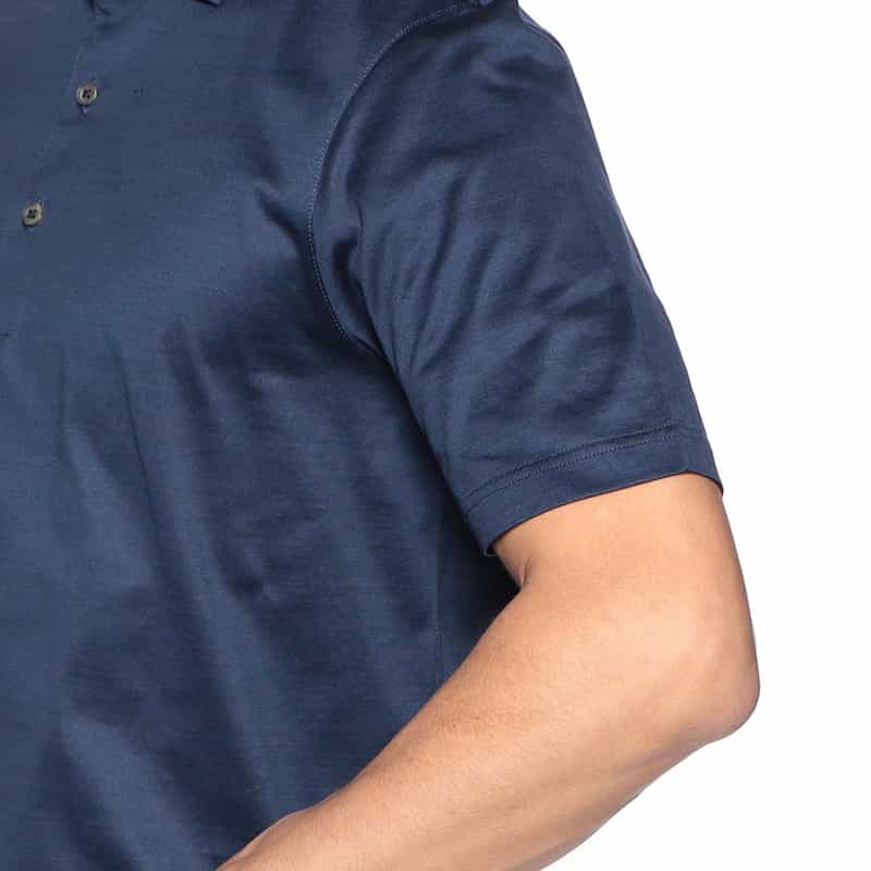 GRANSASSO マーセライズコットンポロシャツ NAVY