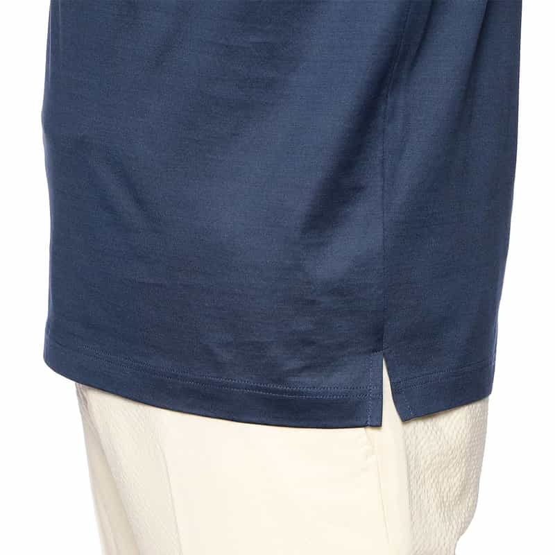 GRANSASSO マーセライズコットンポロシャツ NAVY