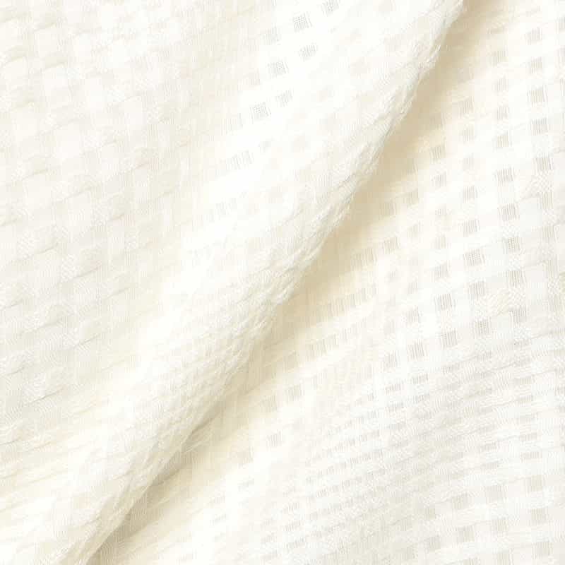 BARNEYS NEW YORK ウォッシャブル ブロックタイルチェック柄ジップアップブルゾン IVORY