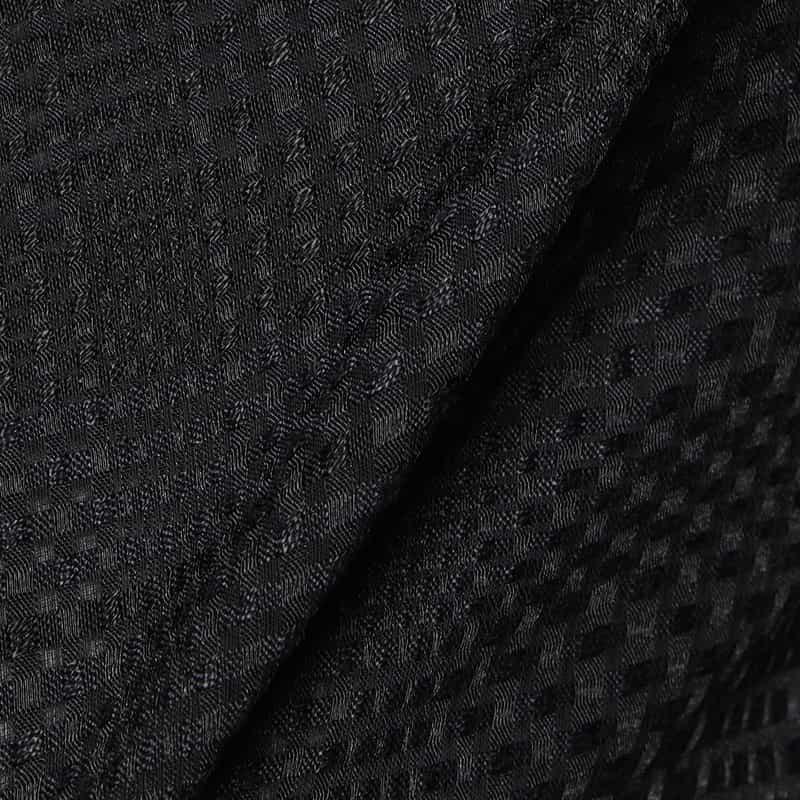 BARNEYS NEW YORK ウォッシャブル ブロックタイルチェック柄ジップアップブルゾン BLACK