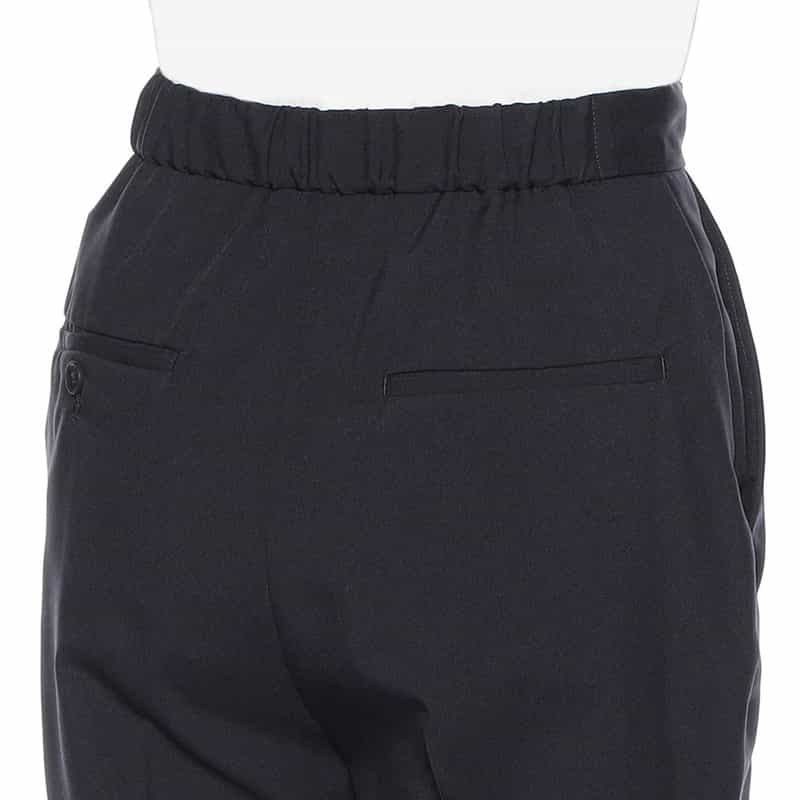 BARNEYS NEW YORK ウォッシャブル ドローストリングクロップドパンツ NAVY