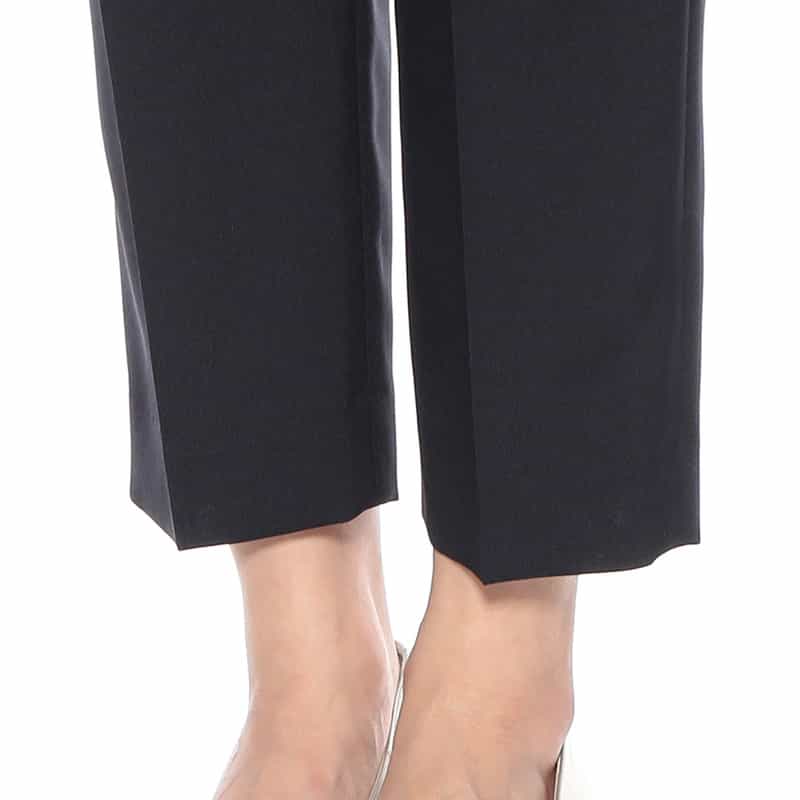 BARNEYS NEW YORK ウォッシャブル ドローストリングクロップドパンツ NAVY