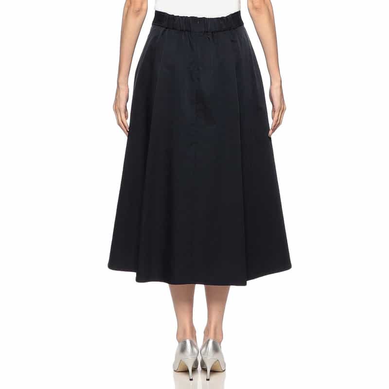 BARNEYS NEW YORK ウォッシャブル ボリュームタックスカート DARK NAVY