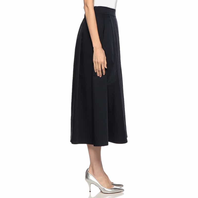BARNEYS NEW YORK ウォッシャブル ボリュームタックスカート DARK NAVY
