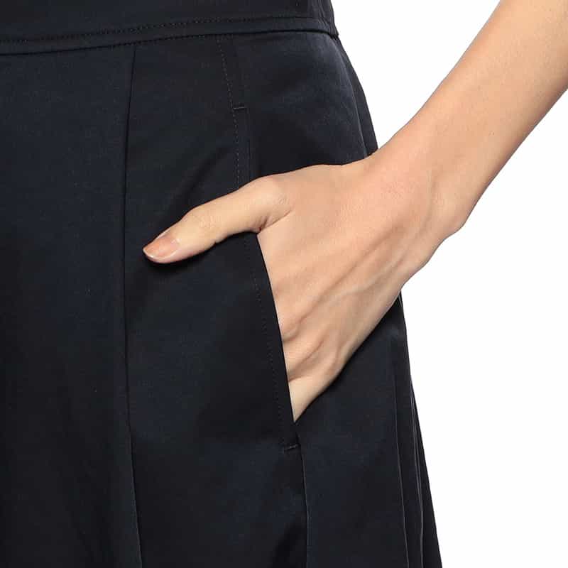 BARNEYS NEW YORK ウォッシャブル ボリュームタックスカート DARK NAVY
