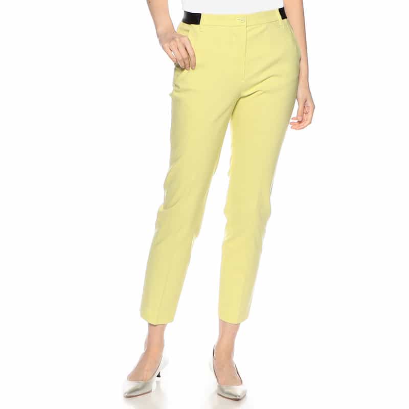 BARNEYS NEW YORK ウォッシャブル バックウエストゴムパンツ LIGHT YELLOW