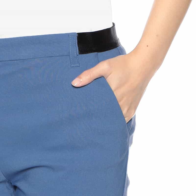 BARNEYS NEW YORK ウォッシャブル バックウエストゴムパンツ BLUE