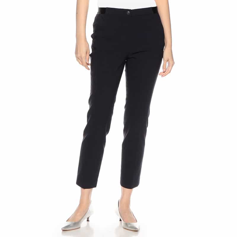 BARNEYS NEW YORK ウォッシャブル バックウエストゴムパンツ NAVY