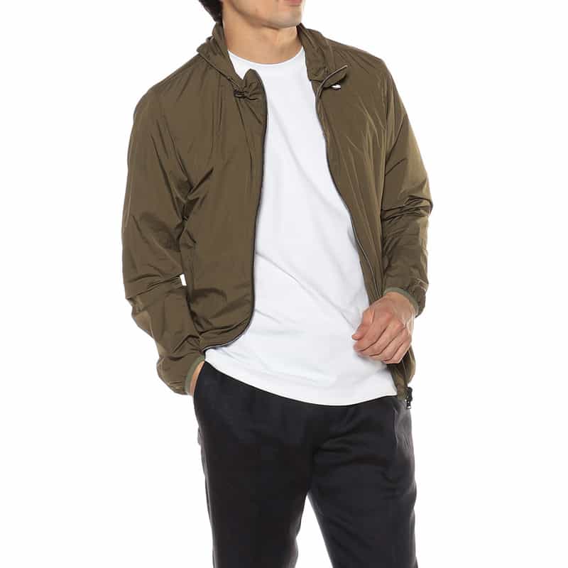 HERNO ナイロンジップパーカー "GI000419U" KHAKI
