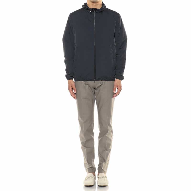HERNO ナイロンジップパーカー "GI000419U" NAVY