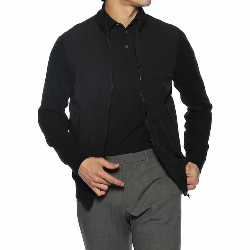 HERNO 切替ニットブルゾン BLACK