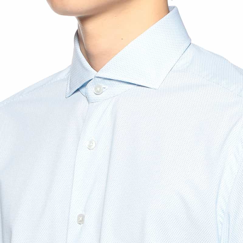 XACUS ジャカードシャツ LIGHT BLUE