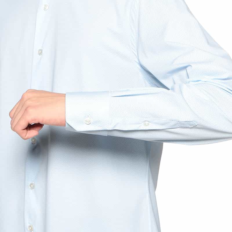 XACUS ジャカードシャツ LIGHT BLUE