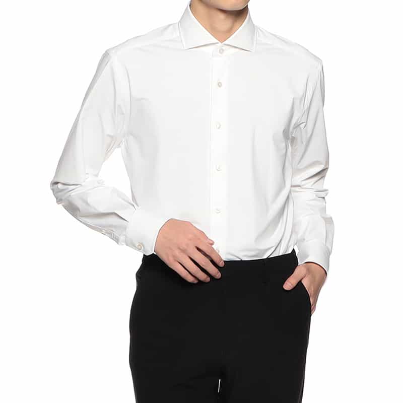 XACUS ストレッチシャツ WHITE