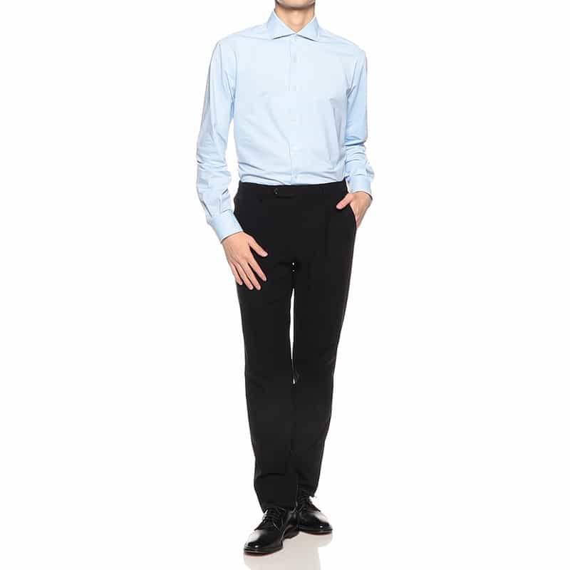 XACUS ストレッチシャツ LIGHT BLUE