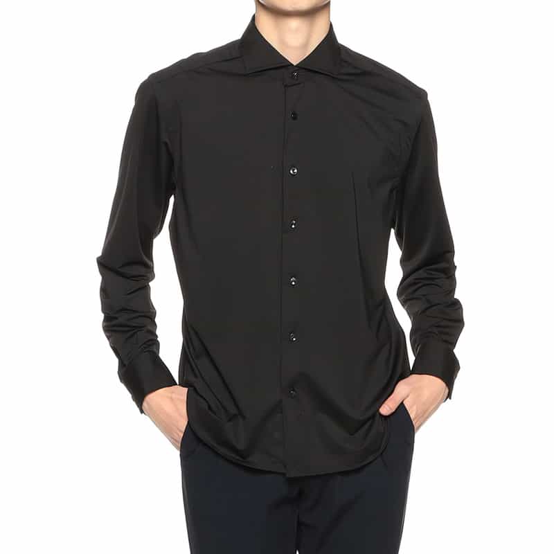 XACUS ストレッチシャツ BLACK