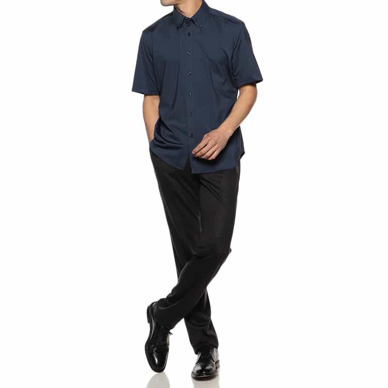 XACUS XACUS＜ザッカス＞バーニーズ　ニューヨーク限定ショートスリーブボタンダウンシャツ NAVY