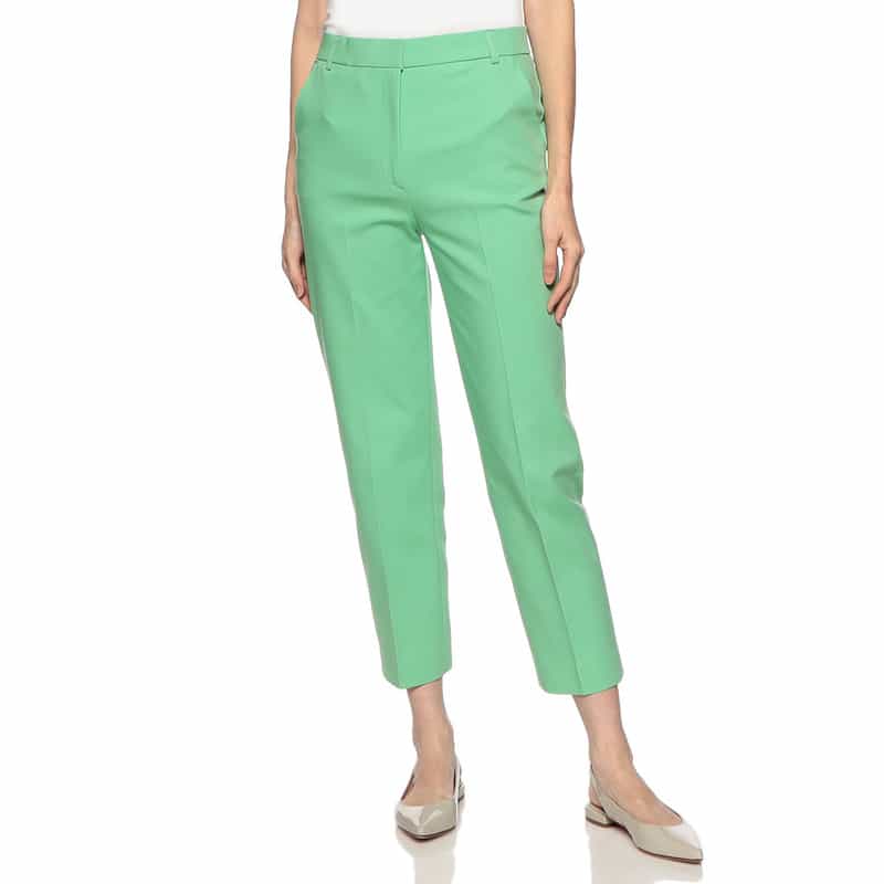 BARNEYS NEW YORK ウォッシャブル ストレートクロップドパンツ GREEN