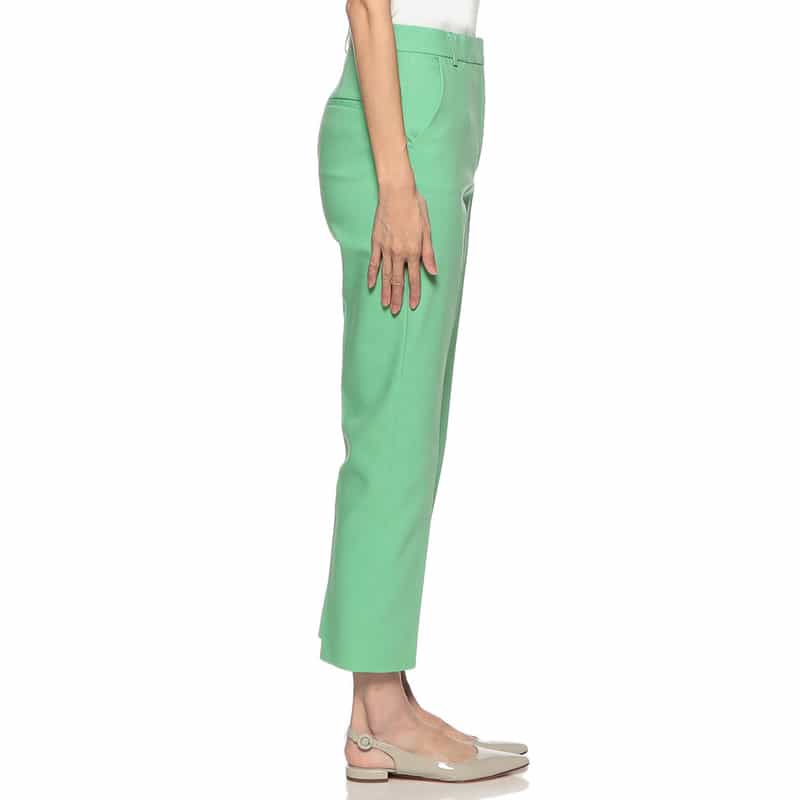 BARNEYS NEW YORK ウォッシャブル ストレートクロップドパンツ GREEN