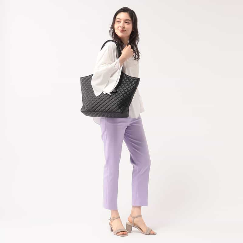 BARNEYS NEW YORK ウォッシャブル ストレートクロップドパンツ PURPLE