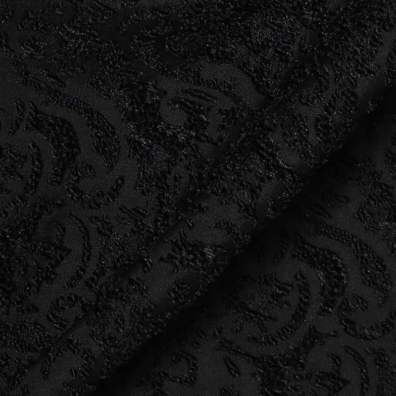 BARNEYS NEW YORK ウォッシャブル ジャカード素材フレアスカート BLACK