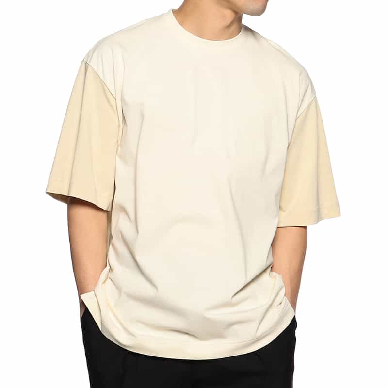 KANEMASA PHIL. バーニーズ　ニューヨーク限定ハイツイストバイカラーTシャツ IVORY