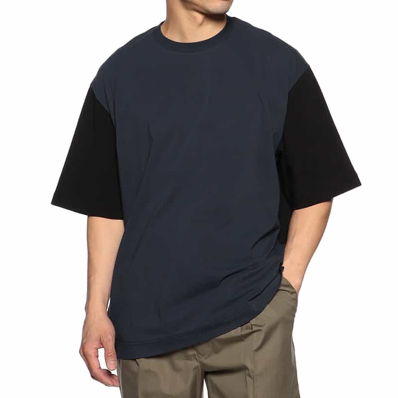 KANEMASA PHIL. 限定ハイツイストバイカラーTシャツ NAVY