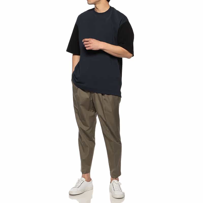 KANEMASA PHIL. バーニーズ　ニューヨーク限定ハイツイストバイカラーTシャツ NAVY