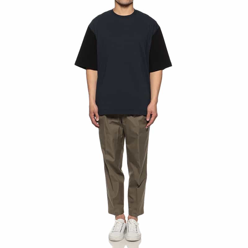 KANEMASA PHIL. バーニーズ　ニューヨーク限定ハイツイストバイカラーTシャツ NAVY