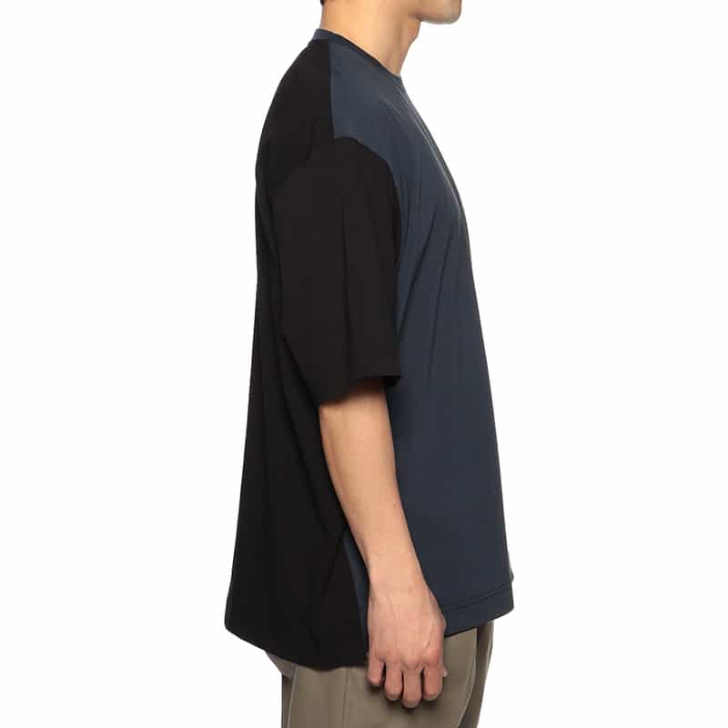 KANEMASA PHIL. バーニーズ　ニューヨーク限定ハイツイストバイカラーTシャツ NAVY